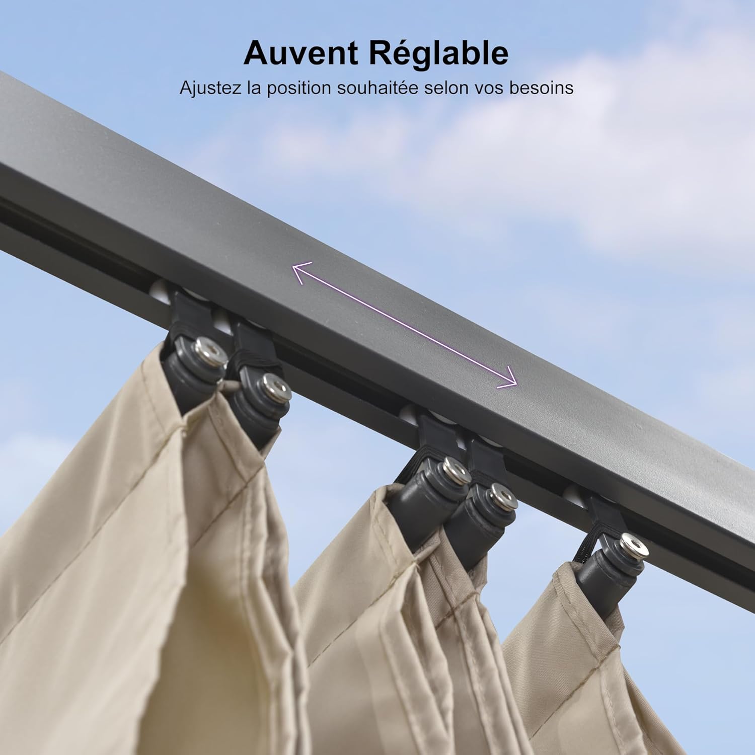 jardinite - Pergola aluminium 5,5x3m toit coulissant extérieur