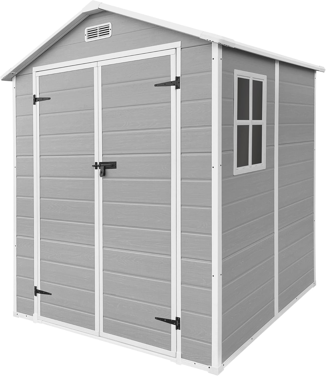 jardinite - abri de jardin résine, 151x182x220 cm, double porte, fenêtre, 5m³