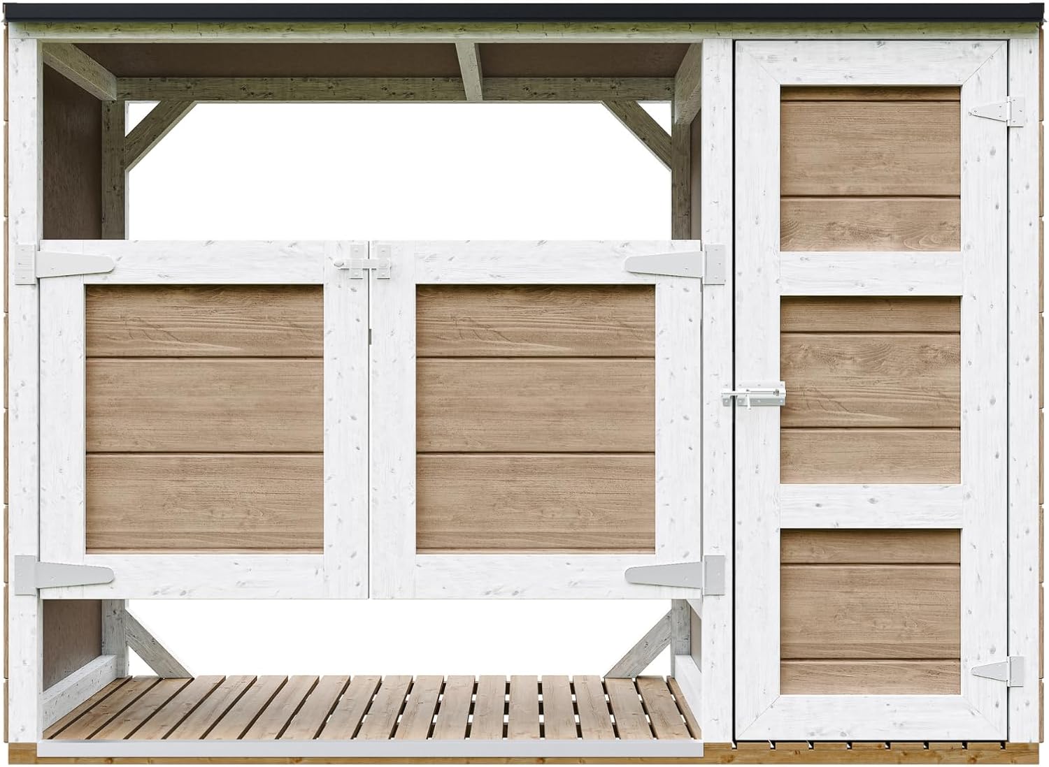 Abri de Jardin pour poubelles, Cache Poubelle extérieur 2x240L – Coffre de Rangement Exterieur, Armoire de Jardin, cabane de Jardin Exterieur – jardinite M981A-TERRA Brown