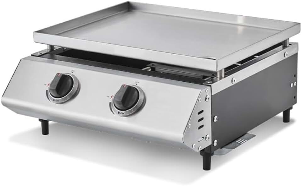 Cooking Box - Plancha gaz Cadix 2 feux - 45,5x36cm inox, tiroir graisse, 6 convives, 6,3 kW - FBT6524/01