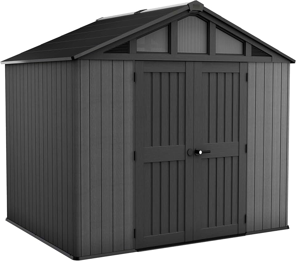 jardinite - Stronghold - 7.7 m² - résine & métal, aspect bois, anthracite 108-7.7