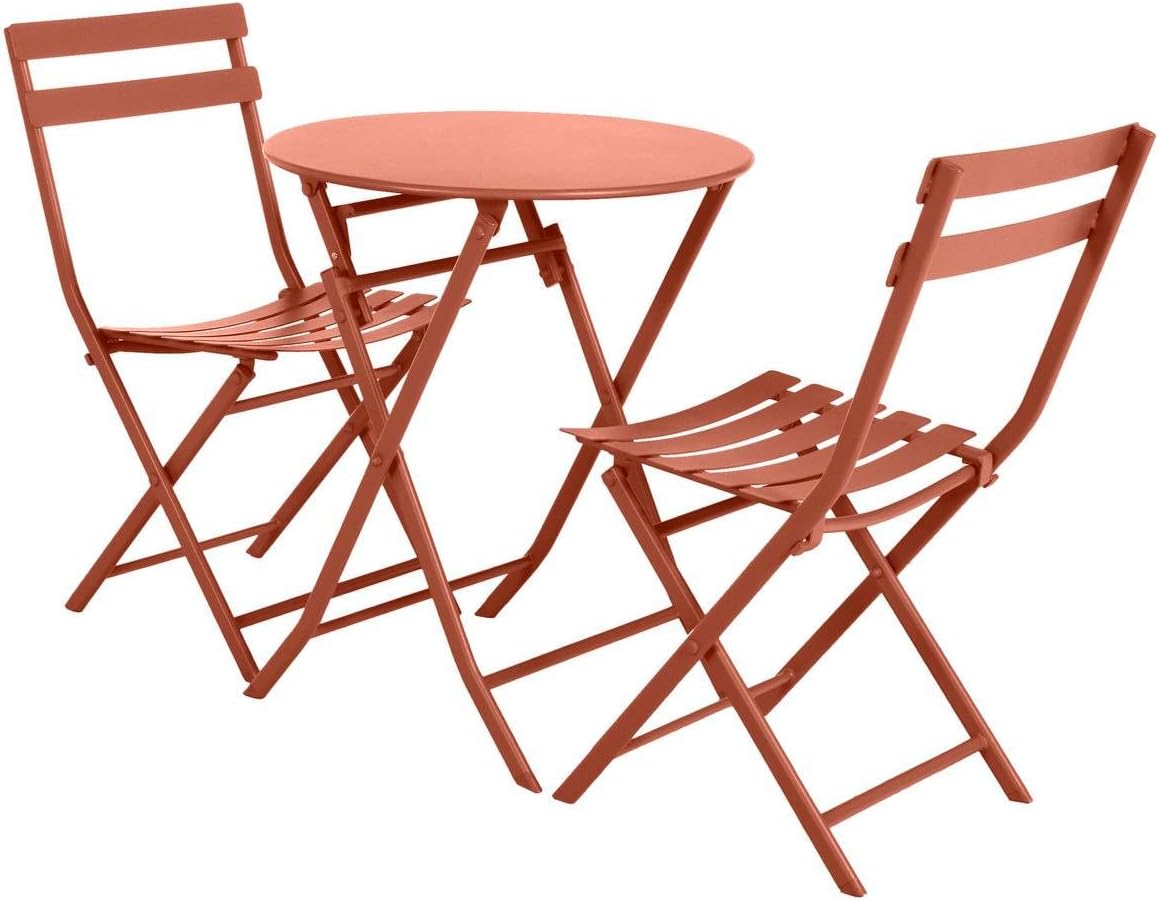 jardinite - Greensboro Ambre - ronde pliante 2 places - acier époxy renforcé