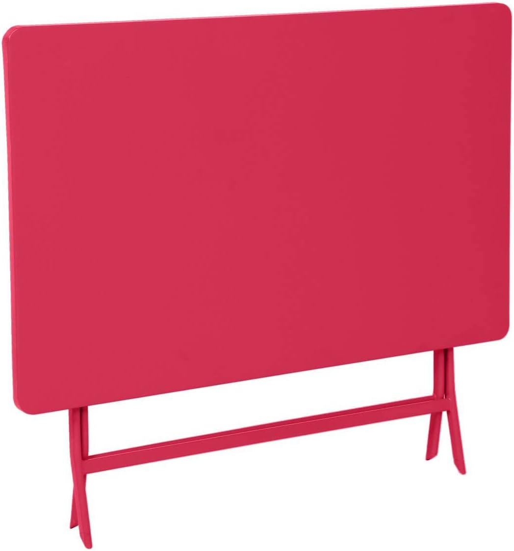 jardinite - Greensboro - 120x70cm - table pliante acier 4 places, anti-rouille