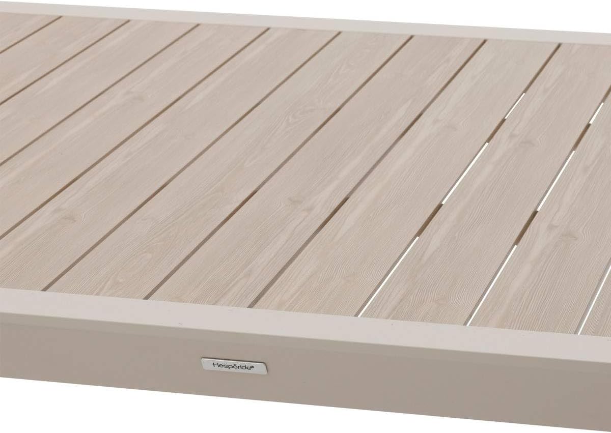 jardinite - Évasion - table jardin alu 12 places effet bois lin argile