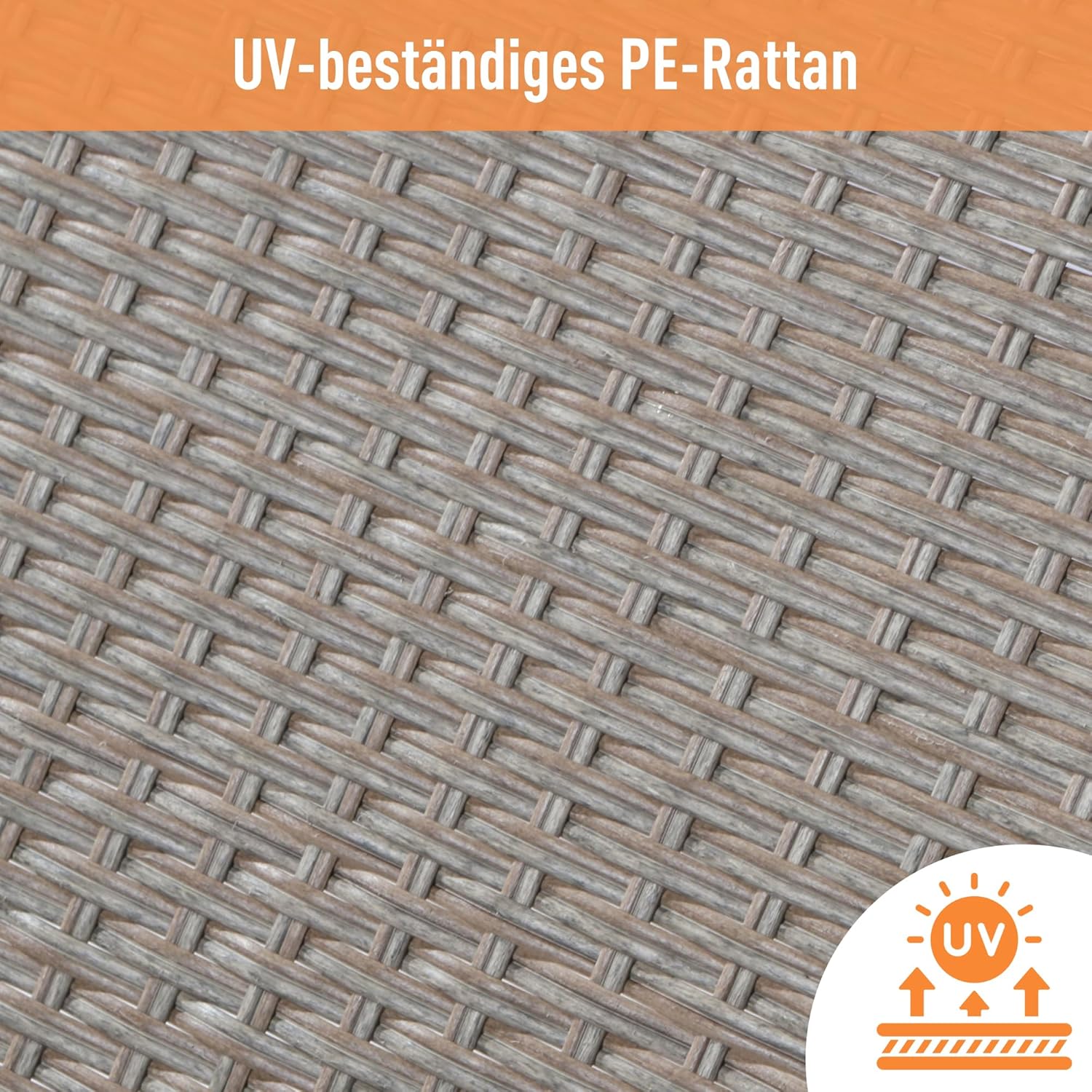 Salon de jardin modulable poly rotin 4 places, coussins, table verre