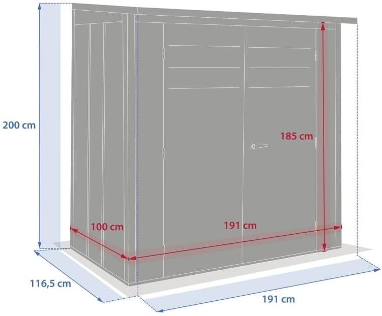 jardinite - Abri de Jardin Forgia 2,2m² - acier graphite robuste