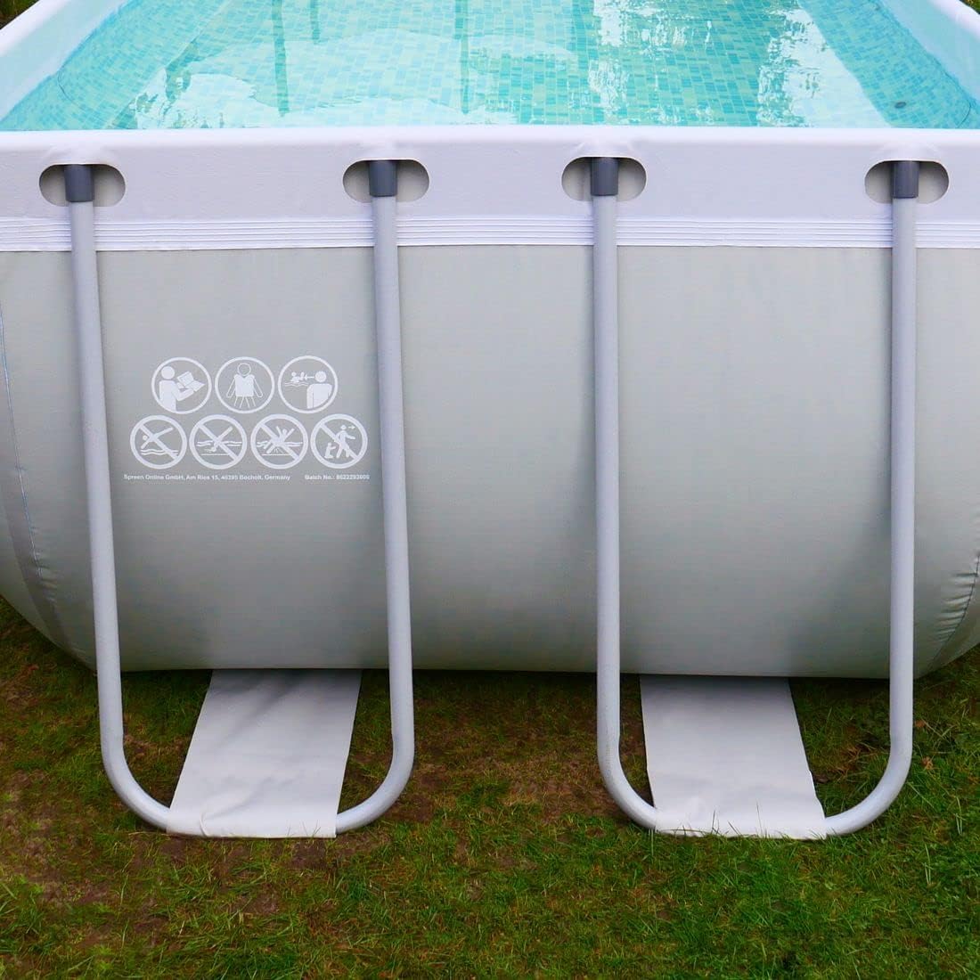 yourGEAR - Piscine familiale XL - 3x2x1m - Acier, skimmer, jardin