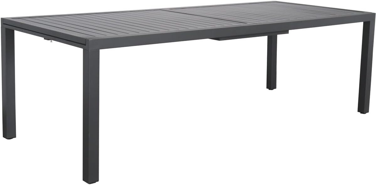 Salou - Table de jardin extensible - 240/300x100x75 cm - métal gris