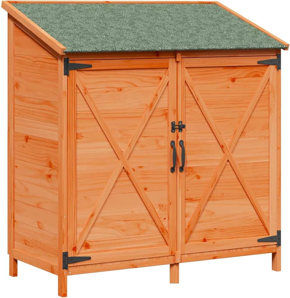 jardinite - Abri de jardin bois, 106x56x113,5 cm, rangement spacieux, résistant intempéries
