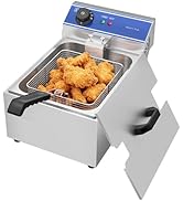 jardinite Friteuse électrique Professionnelle Inox unique réservoir 6L Huile, 3000W, 1 Paniers à Fr...