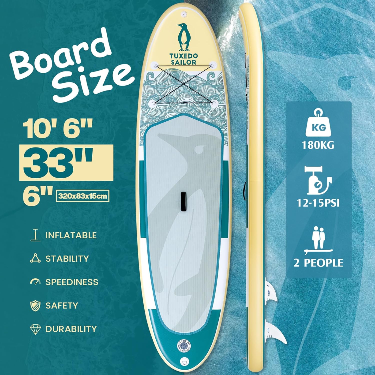jardinite - Paddle gonflable adulte - planche SUP avec accessoires complets