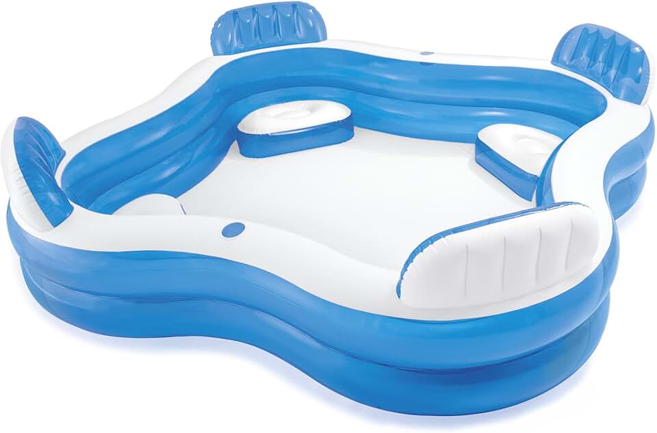 jardinite - Swim Center Family Lounge - 229x229x66 cm - 4 sièges bleus