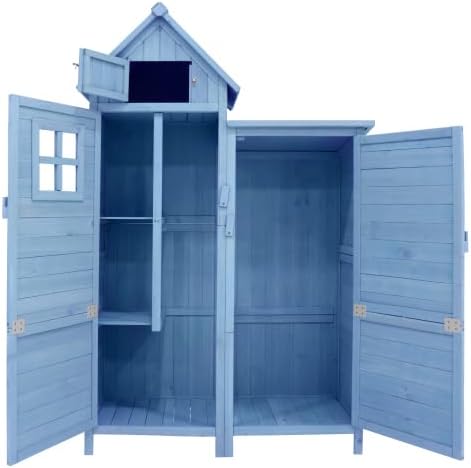 Abri de jardin en métal 242 x 126 x 182 cm – Armoire de jardin résistante aux intempéries avec porte verrouillable et ventilation – Comme garage à vélo, cache-poubelles et espace de rangement pour