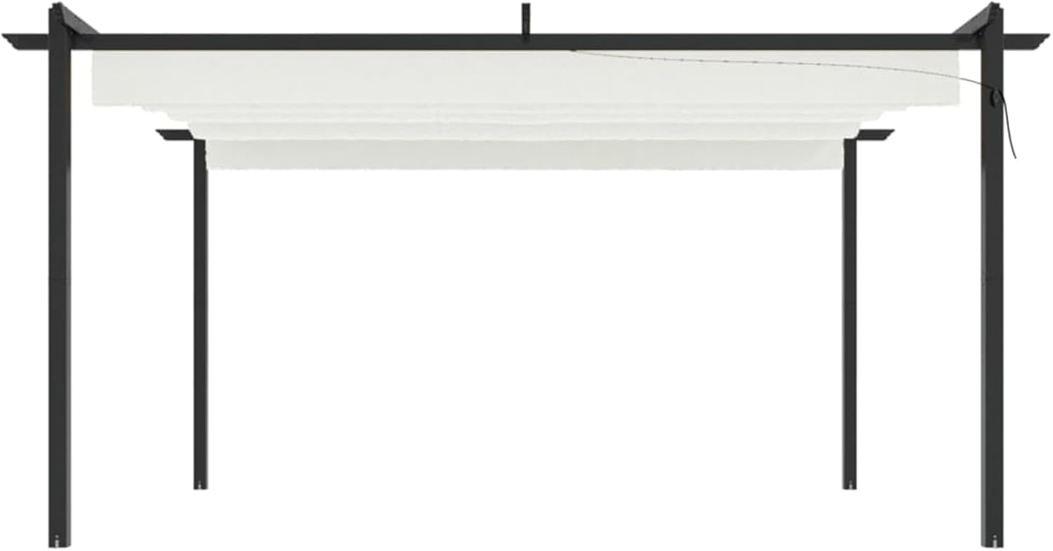 Tonnelle de jardin - toit extensible ouvrant - 4x3m étanche crème