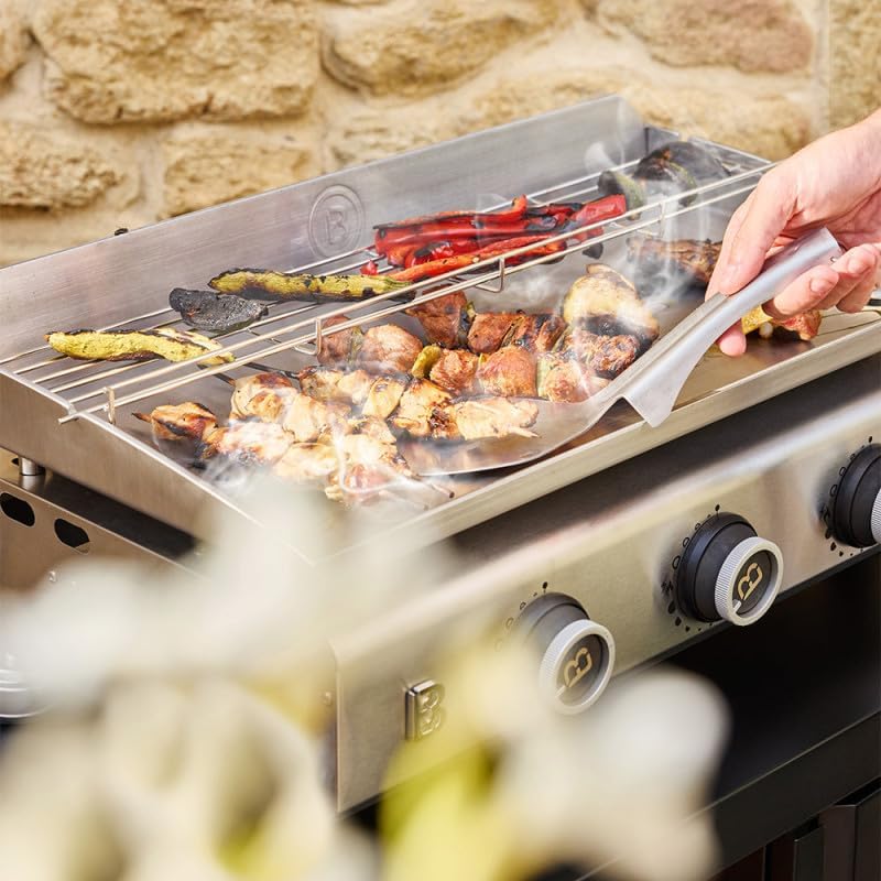 Favex - Silvia IIG Evo Inox - 67x34 cm - Plancha inox 3 brûleurs, housse, 7,95kW - SILVIAIIGEVO