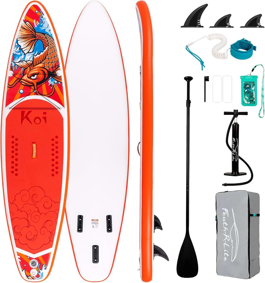 jardinite Planche de Surf Gonflable Accessoire Complet Pagaie réglable,Pompe,Sac à Dos de Voyage,Laisse de sécurité,Étui étanche