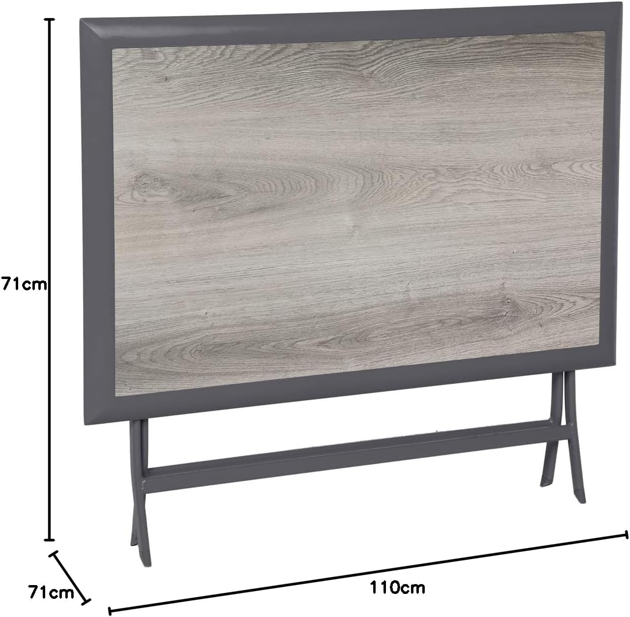 jardinite - Azua - table pliante rectangulaire, 4 places, aluminium epoxy, gris fumé