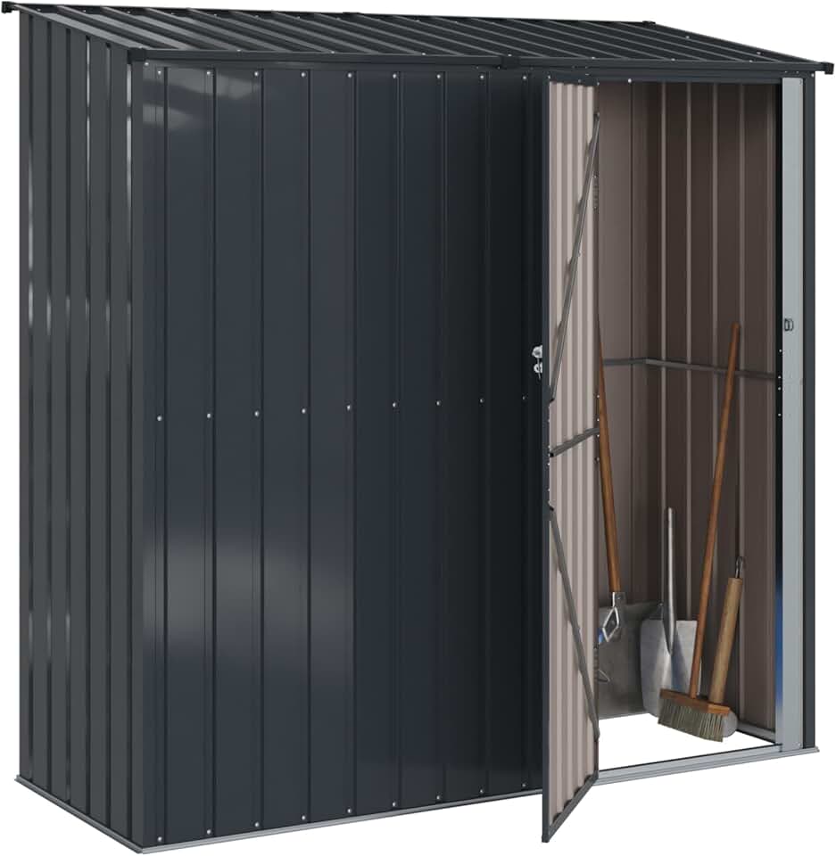 jardinite - Cabanon anthracite - 203x85,5x200 cm - métal, résistant, moderne
