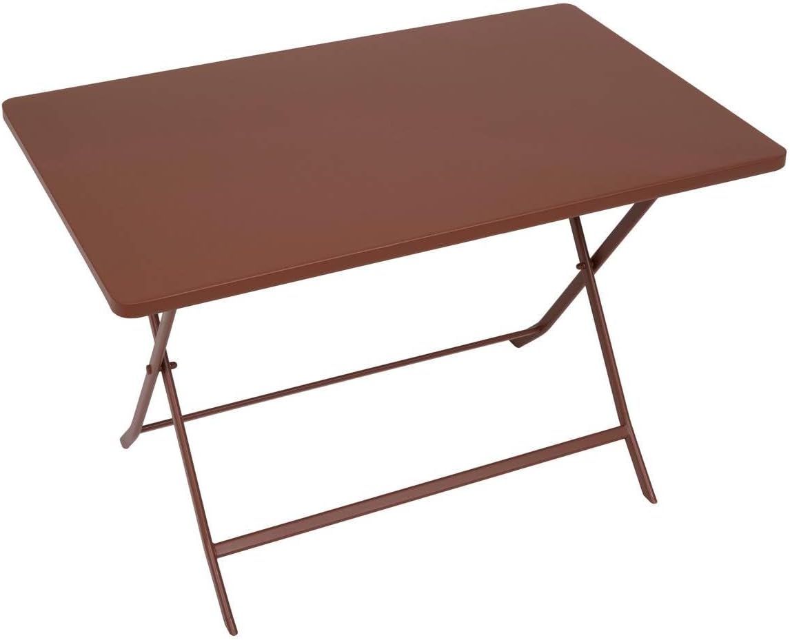 jardinite - Greensboro - 110x70 cm - table pliante 4 places acier acajou