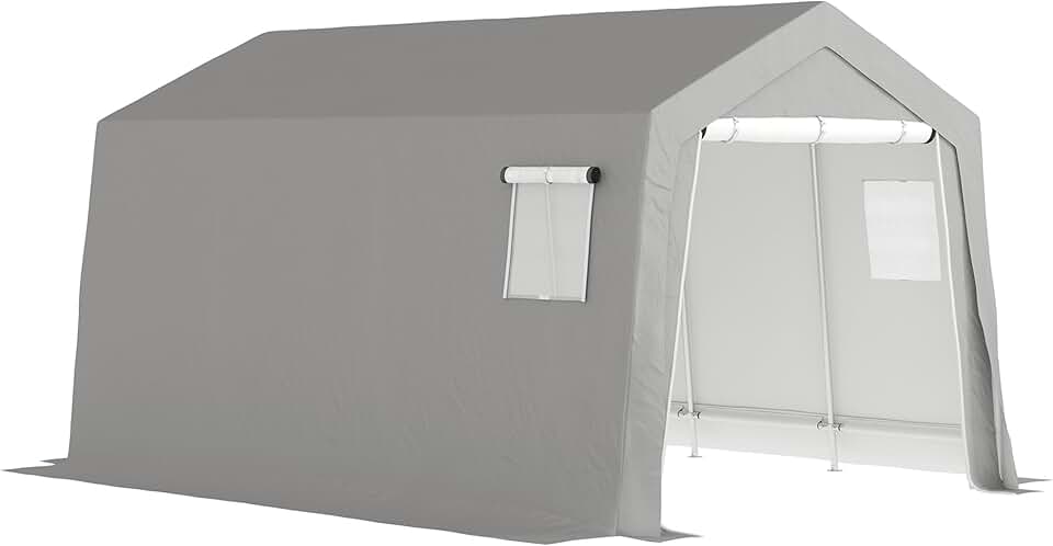 jardinite - Abri de jardin extérieur - 3x4,5x2,5m - porte zippée, étanche et anti-UV