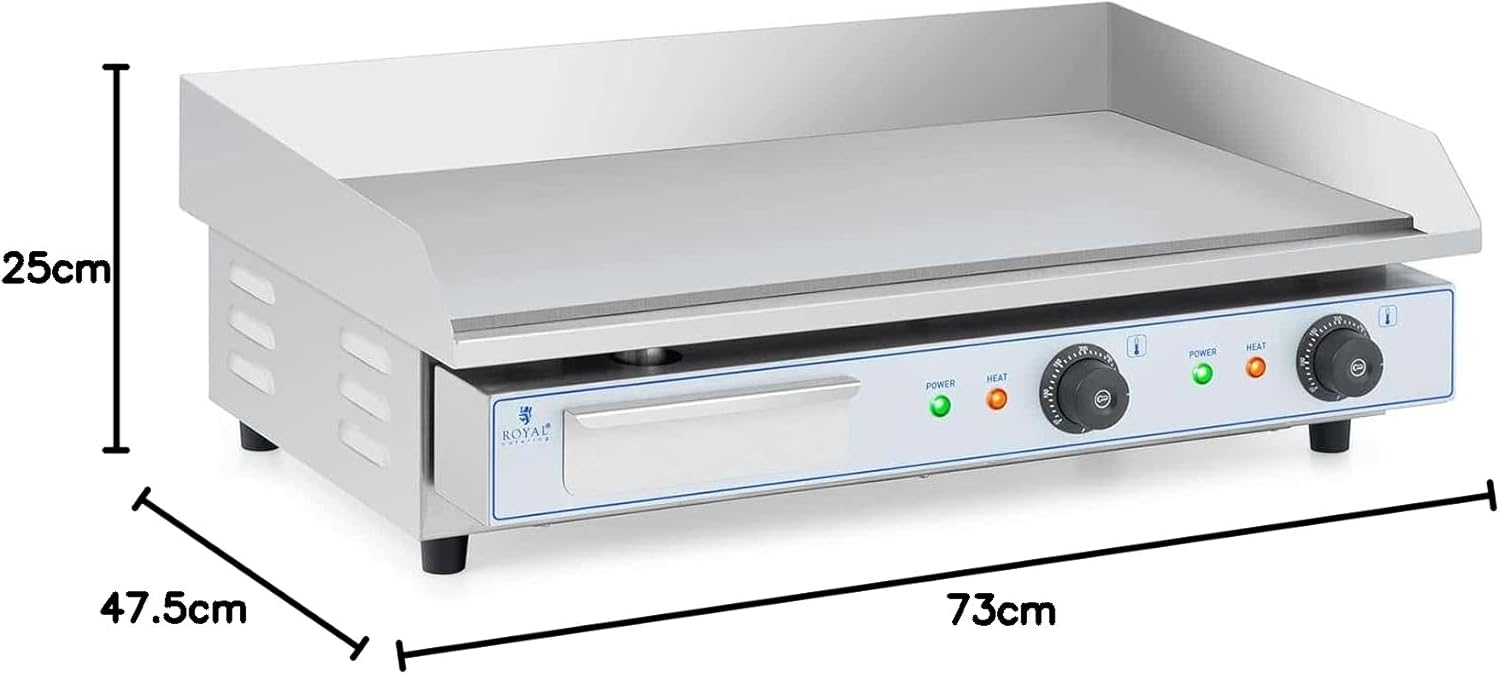jardinite - Plancha Électrique Double - 73x40cm - 2x2200W INOX Restaurant