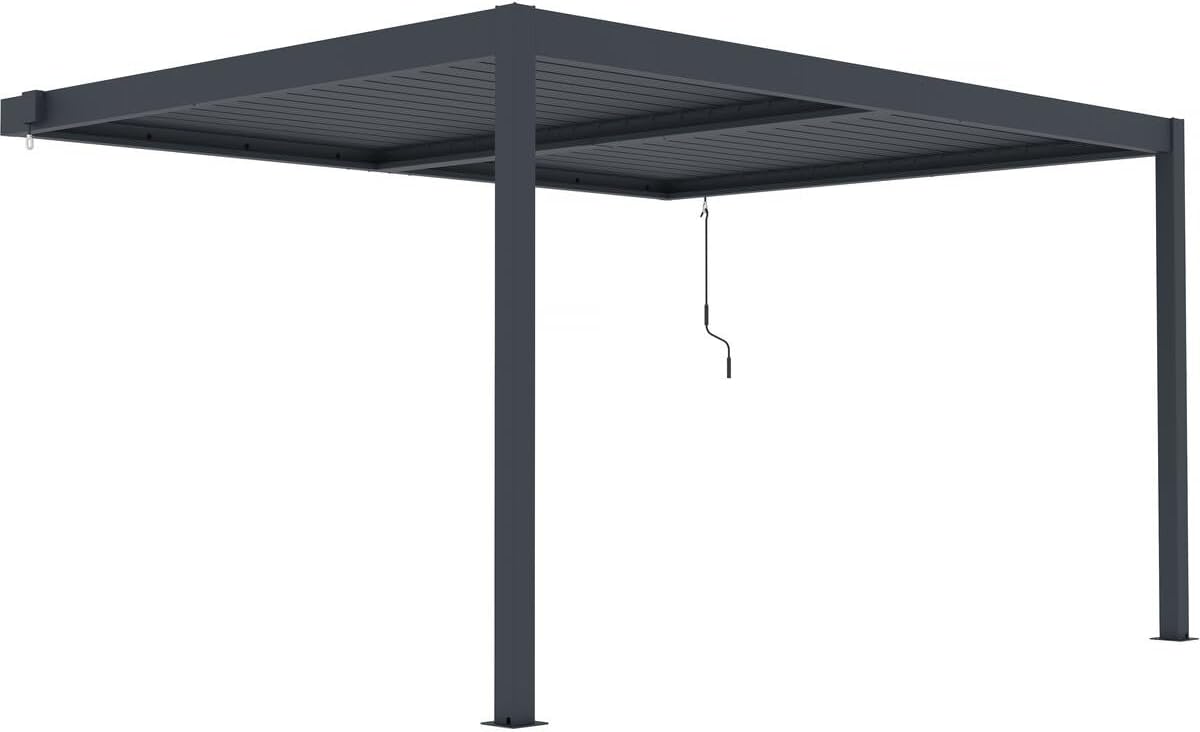 Windsor - pergola adossée aluminium série Windsor - 3x4m - gris anthracite