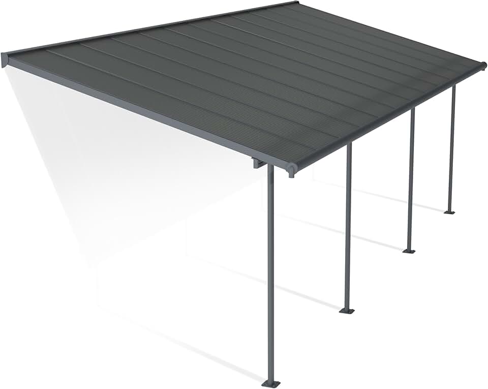 jardinite - Capri série - 3x7m pergola adossée alu/polycarbonate, 21.8m², garantie 7 ans