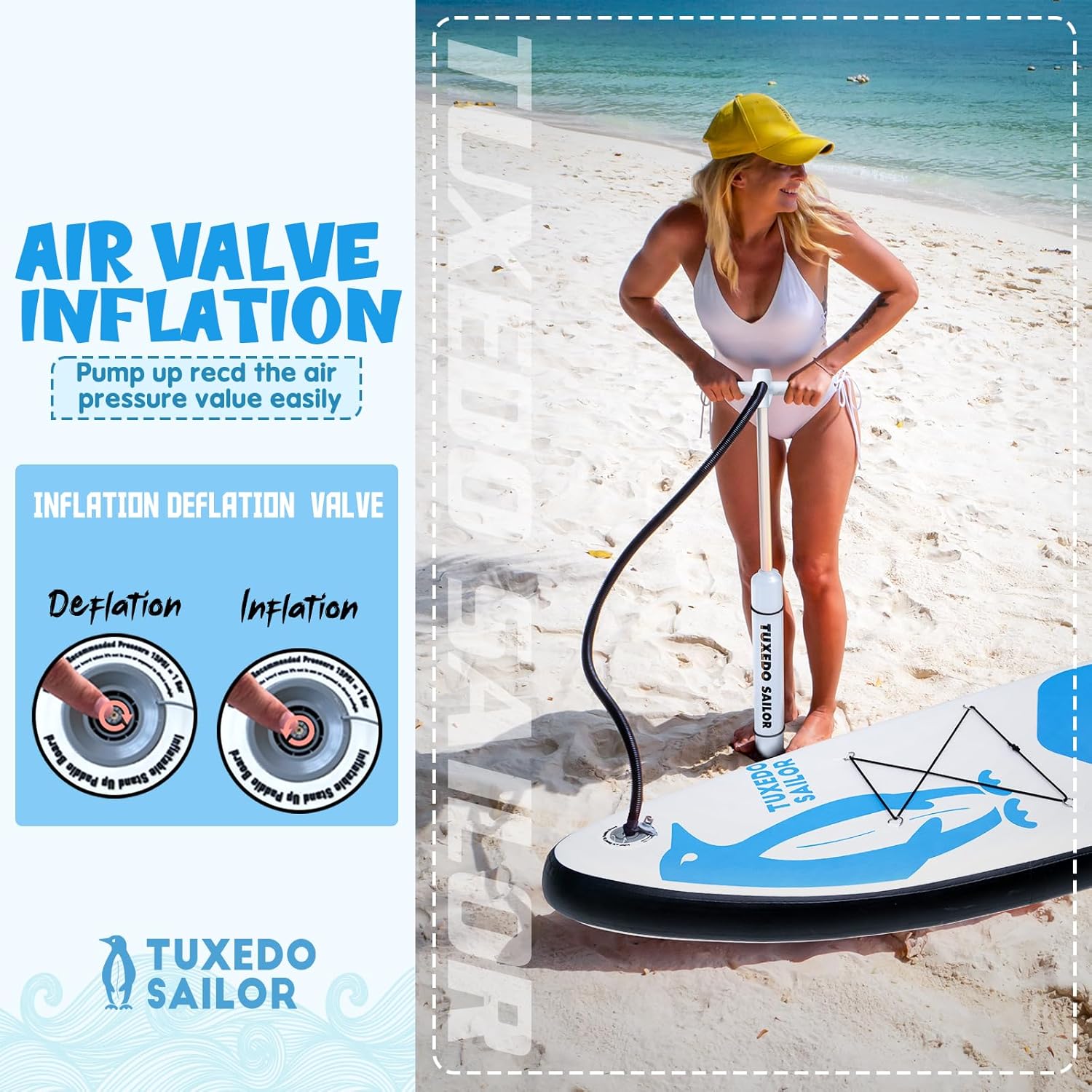 jardinite Paddle Gonflable Adulte, Planche de Stand Up Paddle Gonflable Sup Paddle Board Gonflable Planche à Pagaie Gonflable avec Accessoires Complets