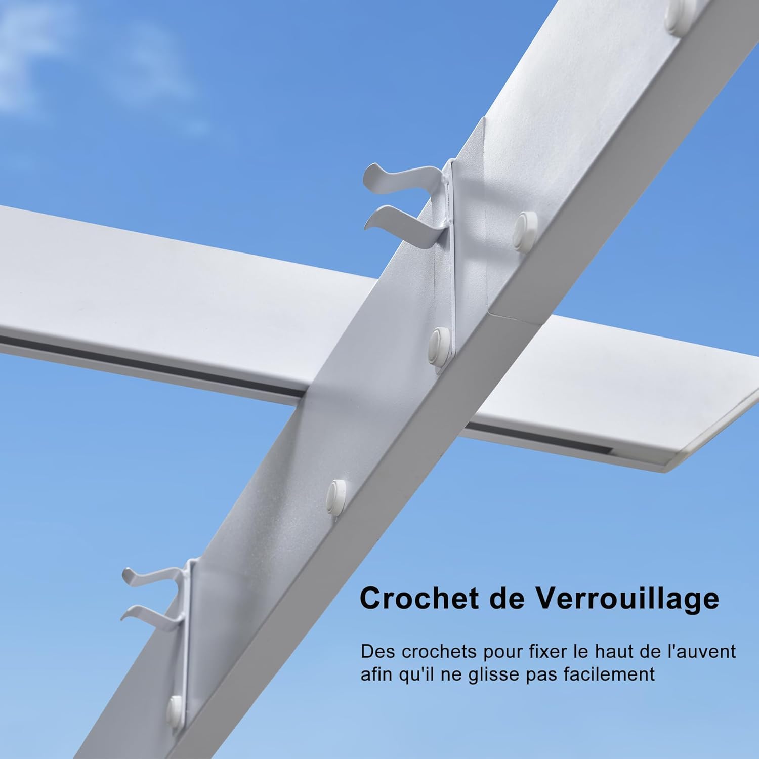 jardinite - pergola aluminium série - 4x3m - toit métal blanc, toile rétractable, étanche