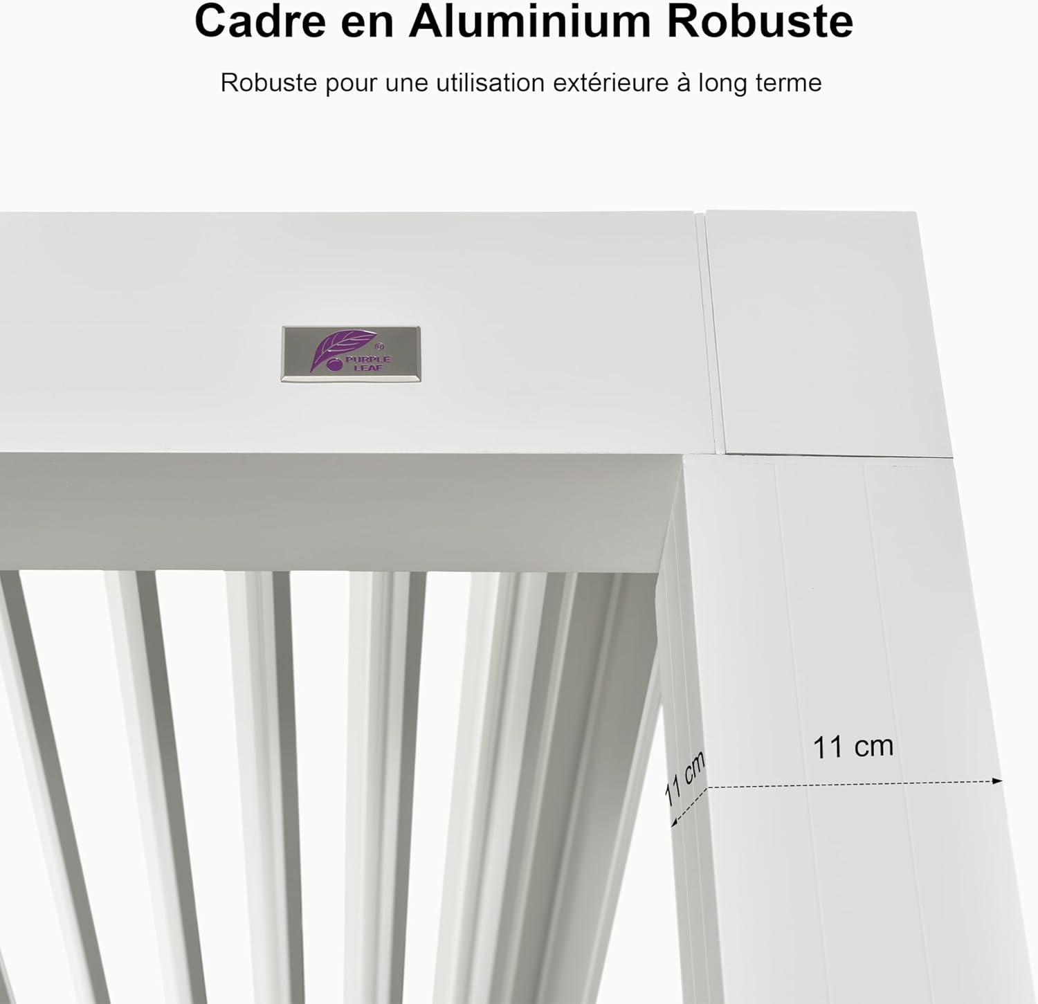 jardinite - Pergola bioclimatique 4,84x3,68m alu, LED, gouttières