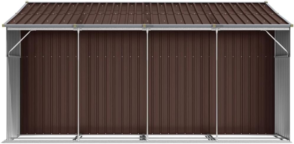 Abri de jardin en acier - 277x365,5x179cm - support bois, 4 aérations
