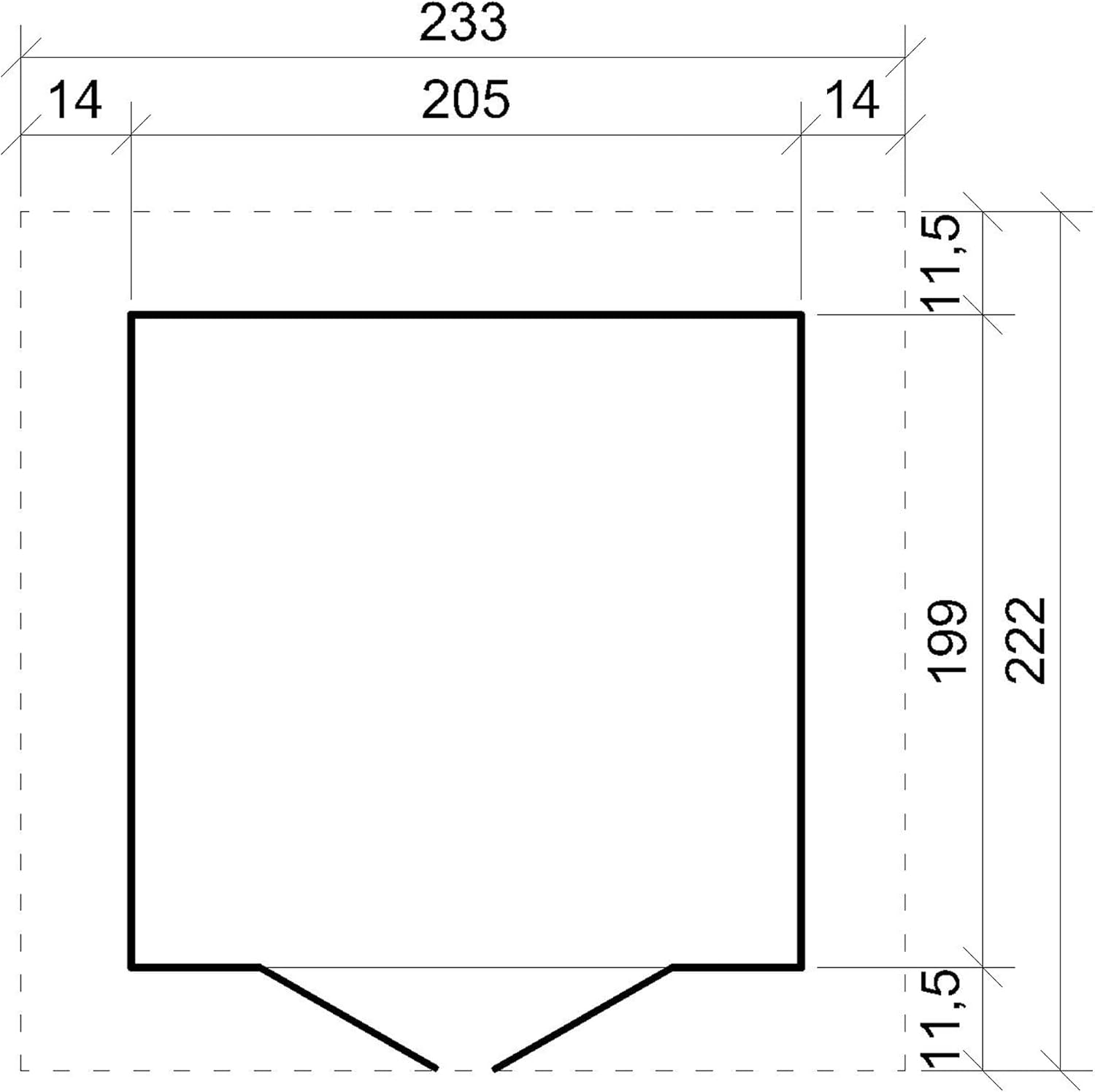 Abri de Jardin en Bois Naturel Plus Les PLANCHERS IMPRÉGNÉ - Stockage extérieur avec fenêtres H228x222x233 cm/4,2 m² Hangar en Bois Naturel - Atelier Rangement Outils et vélos- jardinite M351+M351G