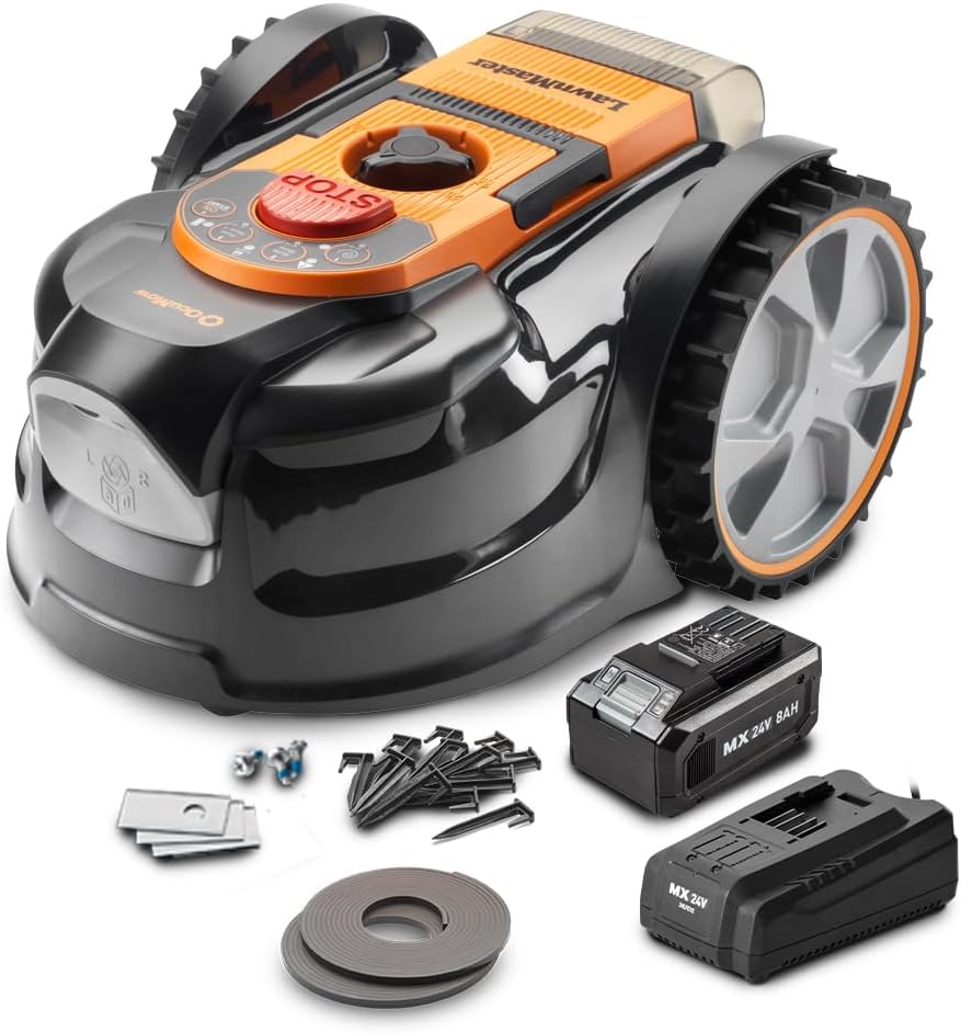 Robot tondeuse autonome - double caméra, 24V 8Ah, sans fil périmétrique, dimensions compactes - simplicité d’utilisation