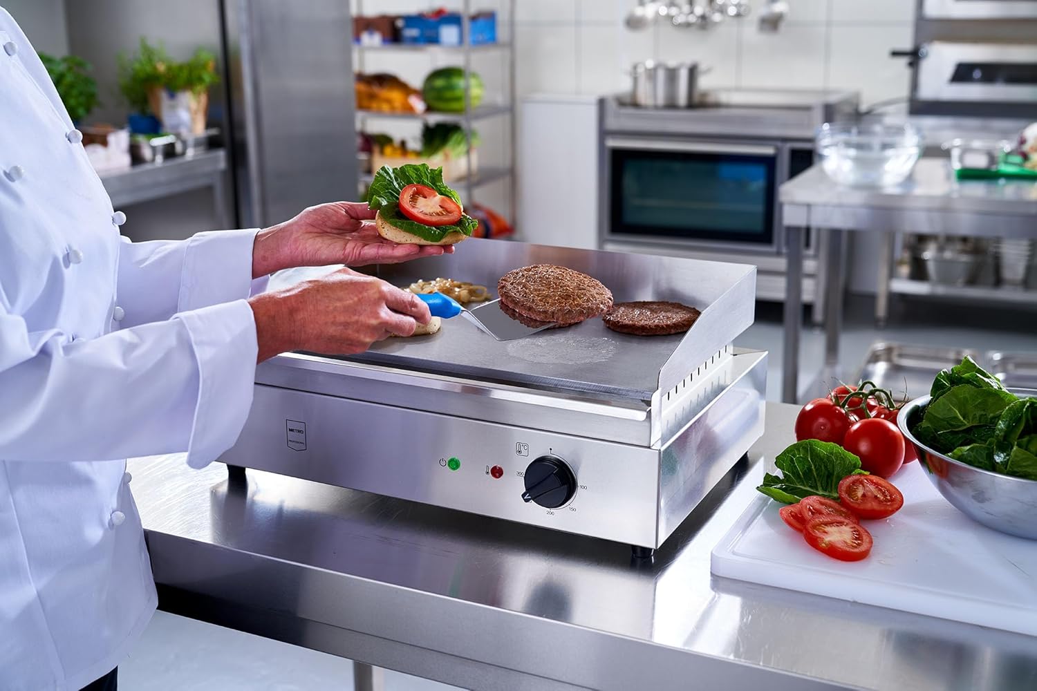 METRO - Plancha électrique inox - 55x41,7x24 cm - ramasse-jus, protection surchauffe - GEG2101
