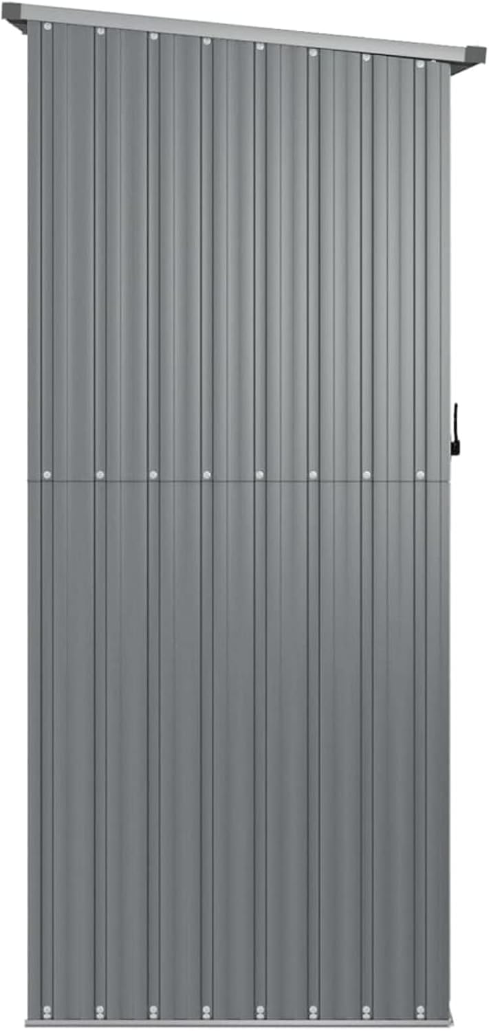 Abri de jardin - 180,5x97x209,5 cm - acier galvanisé, gris, abri outils