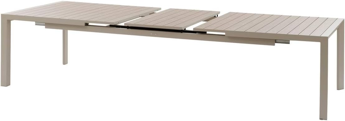 jardinite - Evasion Argile - table extensible 14 places - aluminium bois antirouille, rallonge