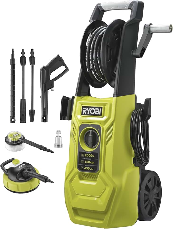 jardinite - Série RY150PWA - 2000 W, 150 Bars, 8 m flexible, réservoir détergent, lance Vario/Turbo, Brosse rotative - RY150