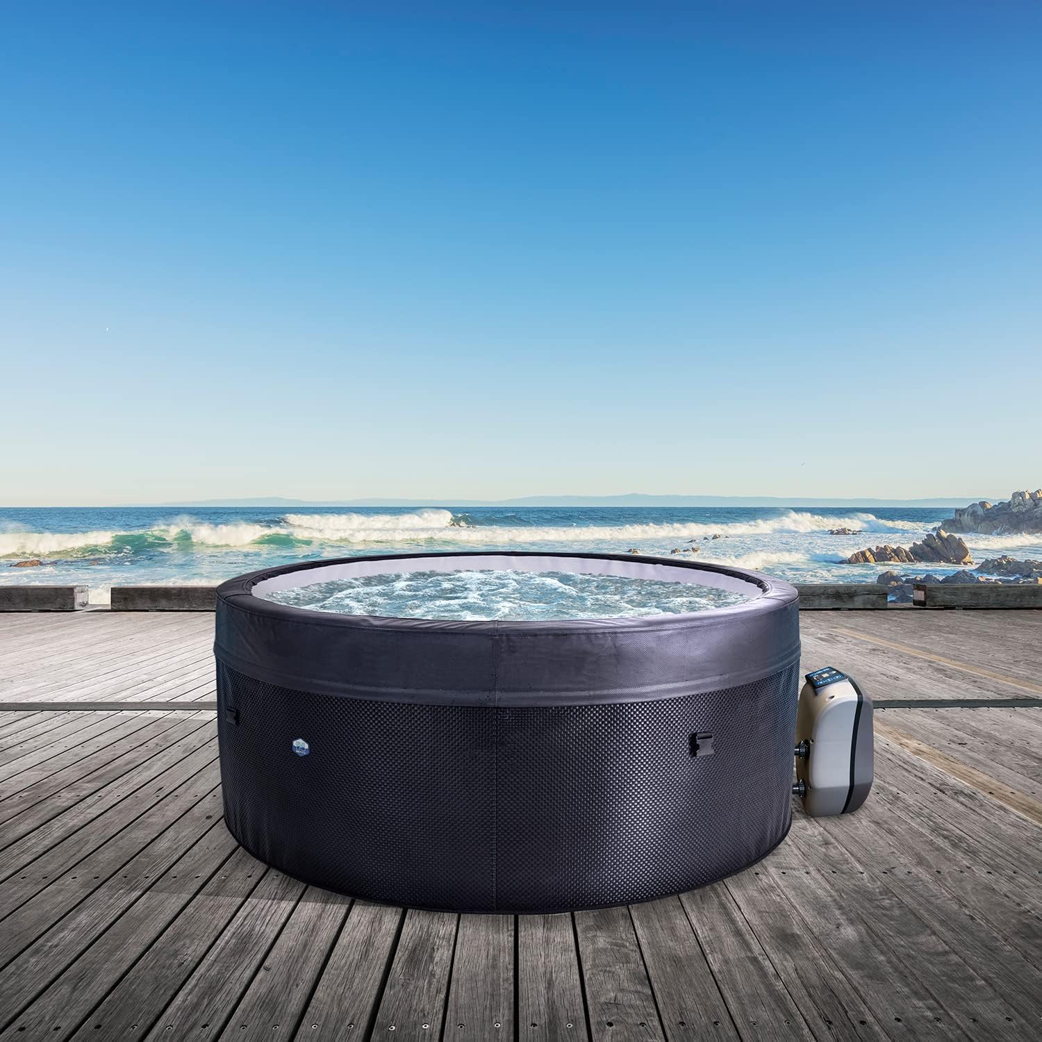 NETSPA - Vita série - spa rond 4 places, semi-rigide, mobilier inclus SP-VIP140/MOB2