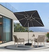 jardinite Parasol de Jardin Extérieur Inclinable 2 x 2 m Carré, Parasol Droit avec Châssis en A...