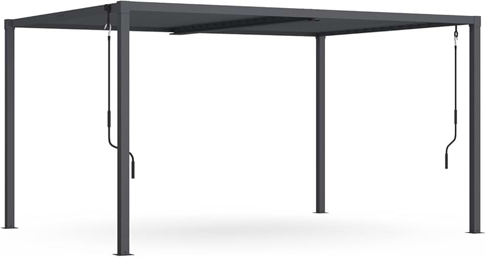 jardinite - Pergola bioclimatique Acier 3x4m Gris Anthracite