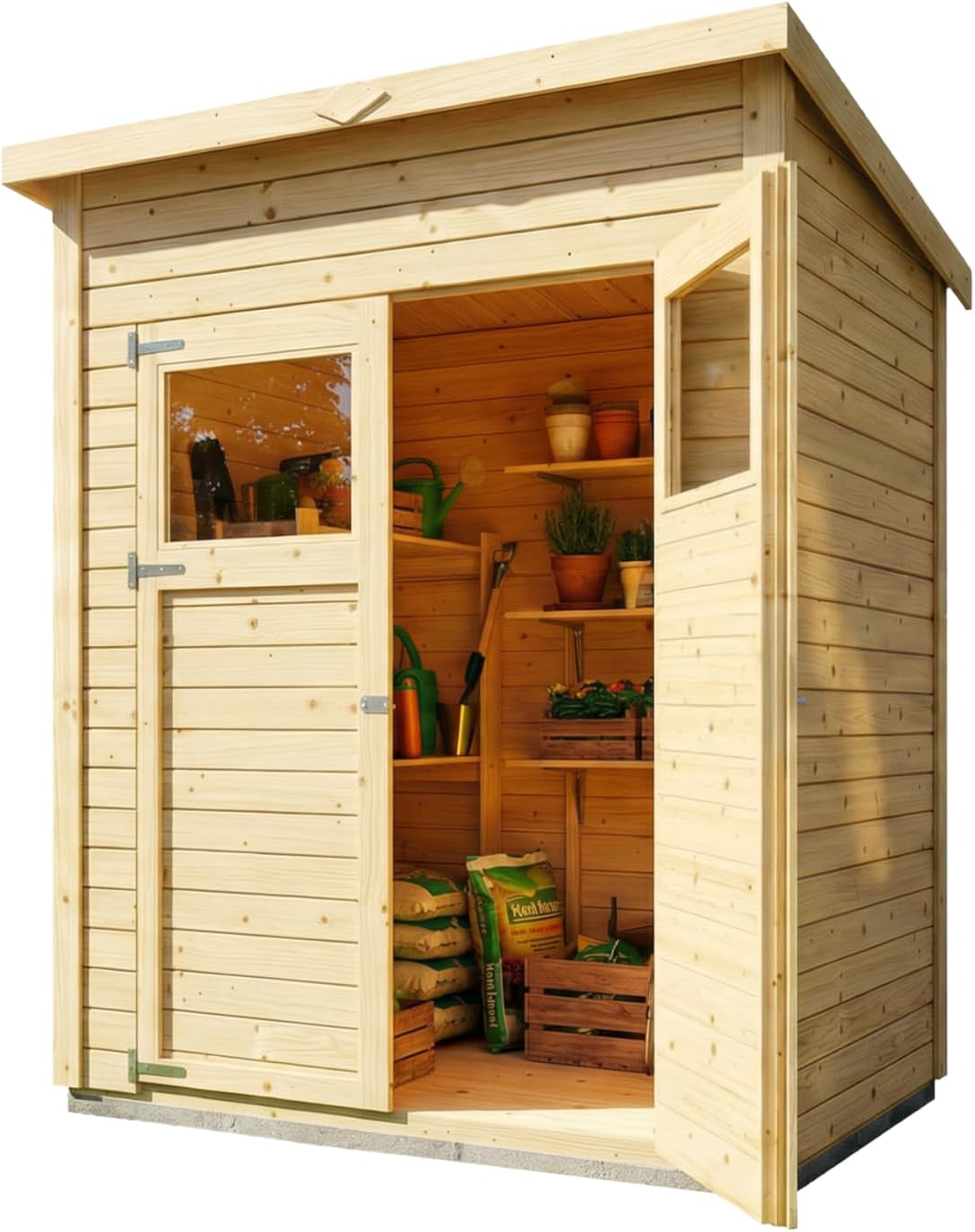 Abri de jardin en bois - 2,2 m², toit monopente