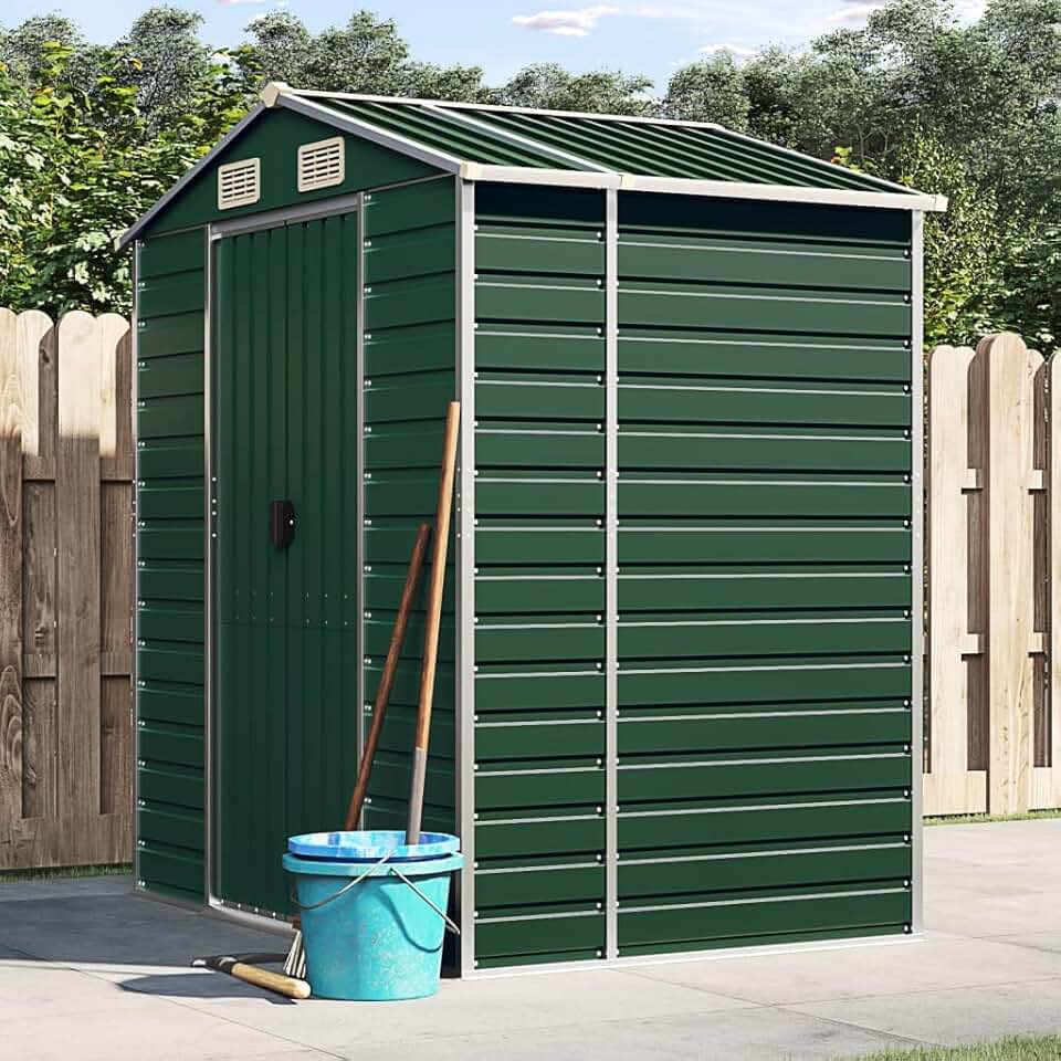 jardinite - Abri de jardin métal 191x130x198 cm, acier galvanisé, stockage outils