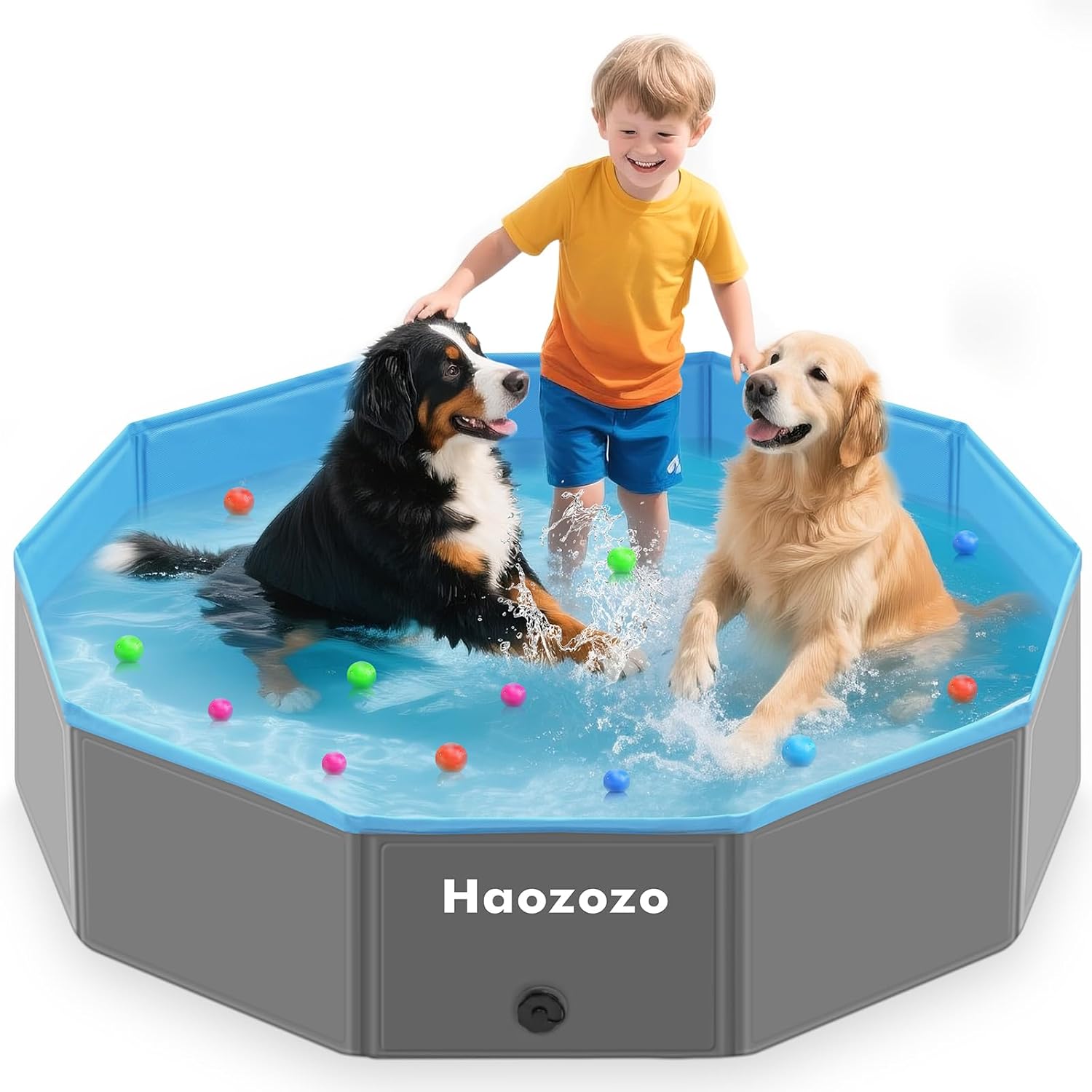 Piscine pour chien - bassin pliable renforcé 120x30 cm antidérapant, PVC durable