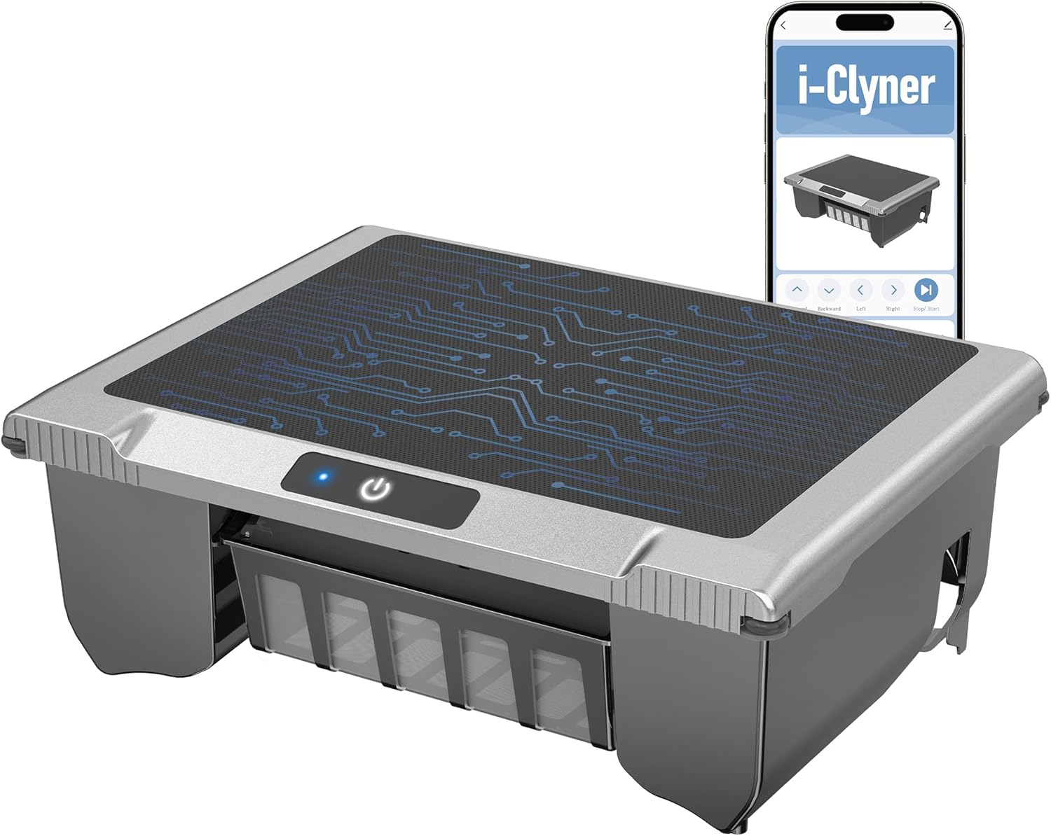 T1B Robot Nettoyeur Skimmer Solaire Robot de Surface Piscine, avec Nettoyage 24h/7, Double Modes de Recharge, Retour Automatique à la Base, adapté aux piscines Enterrées et Hors Sol (Gris)
