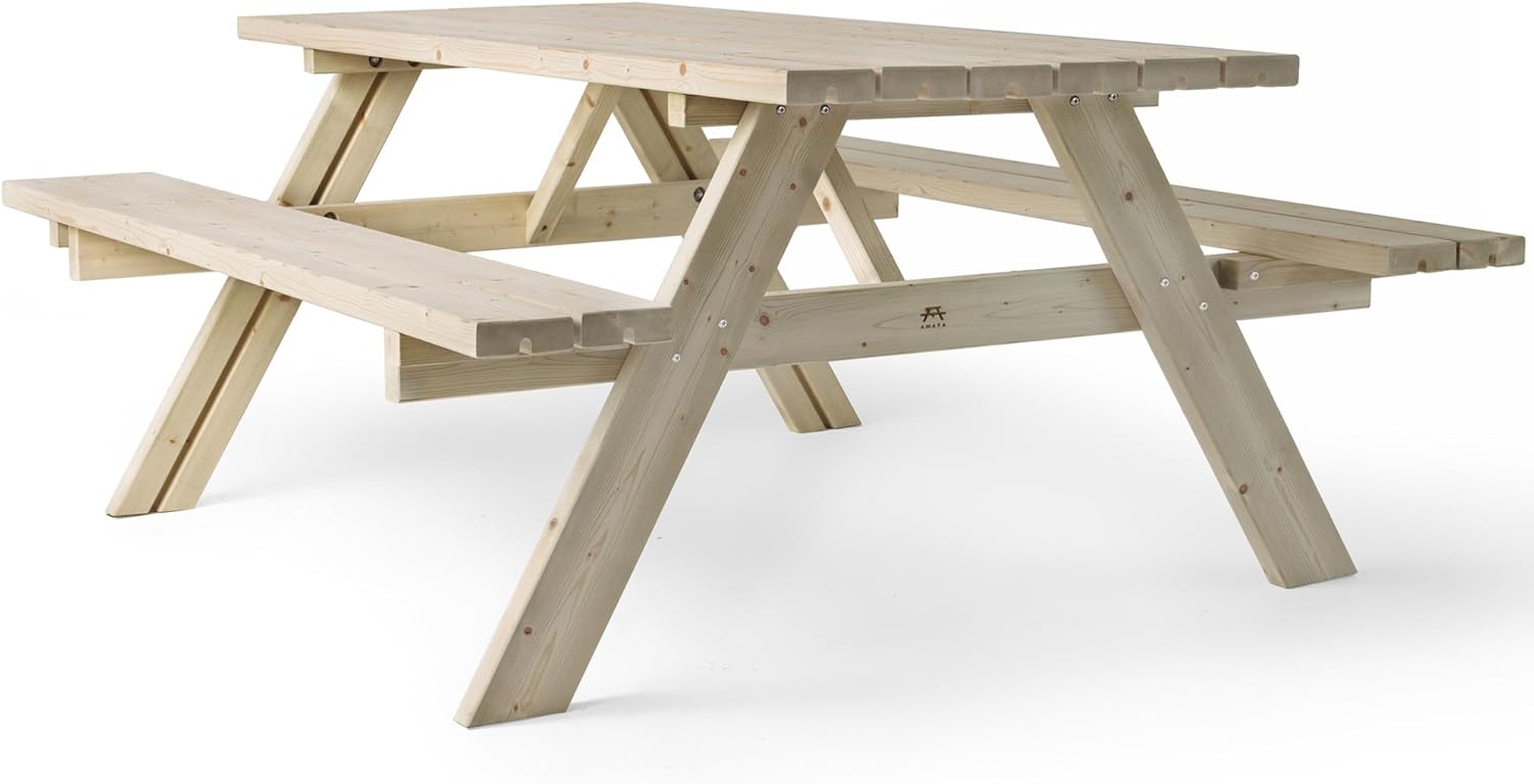 Table de Pique-Nique - Collection UNGURS - Résistante aux intempéries - Sièges pliants, idéale jardin_extérieur - jardinite-