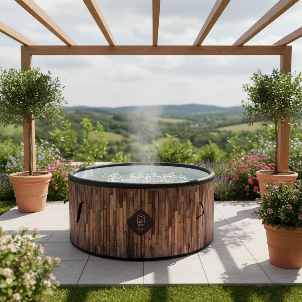 jardinite Bali Spa Gonflable - 150 cm de diamètre - 800 litres - Moteur 2240 W - 2 à 4 Personnes - Massage 140 Jets