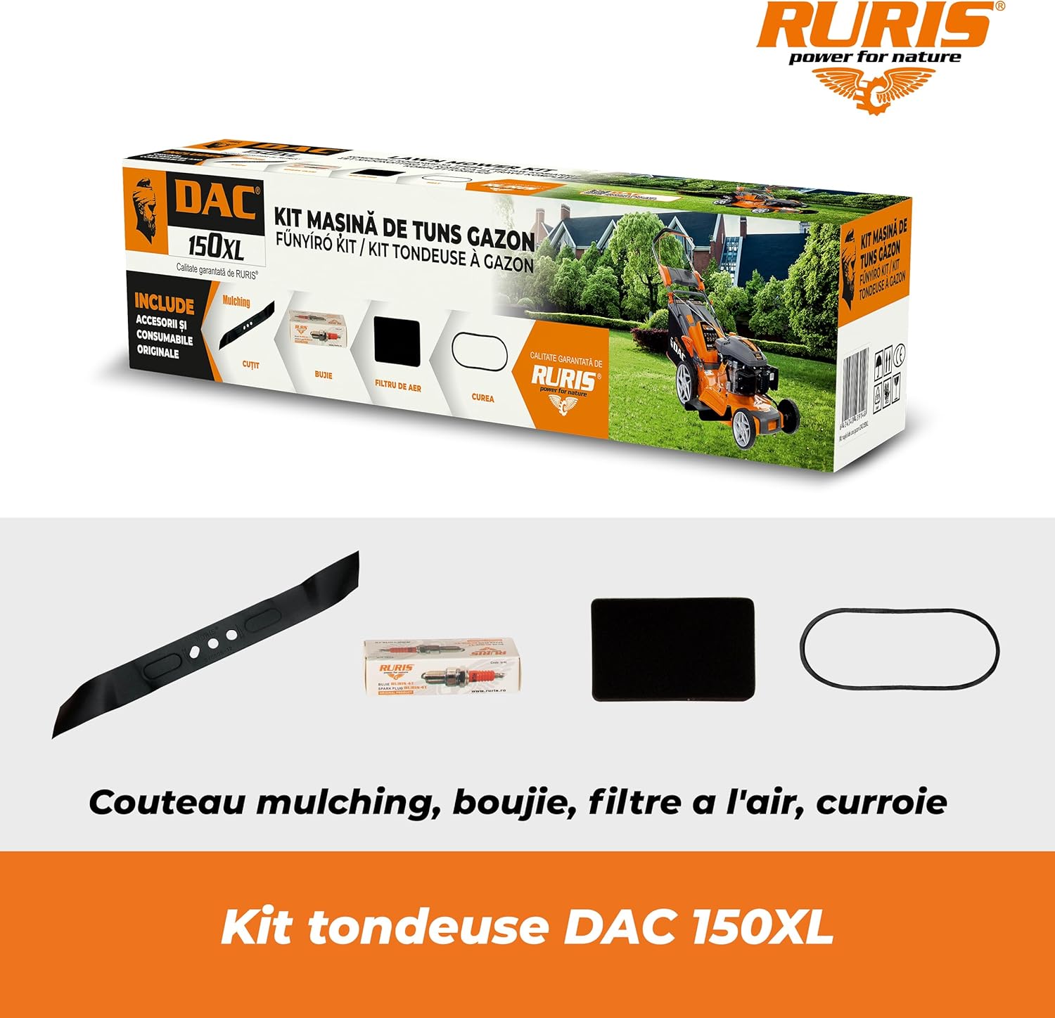 Ruris - tondeuse thermique 502mm 5CV sac 55L autopropulsée DAC150XL