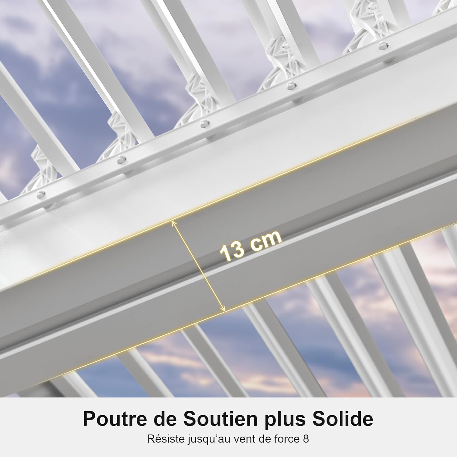 jardinite - pergola bioclimatique - 4,6x3,3 m - alu, lames orientables, éclairage intégré