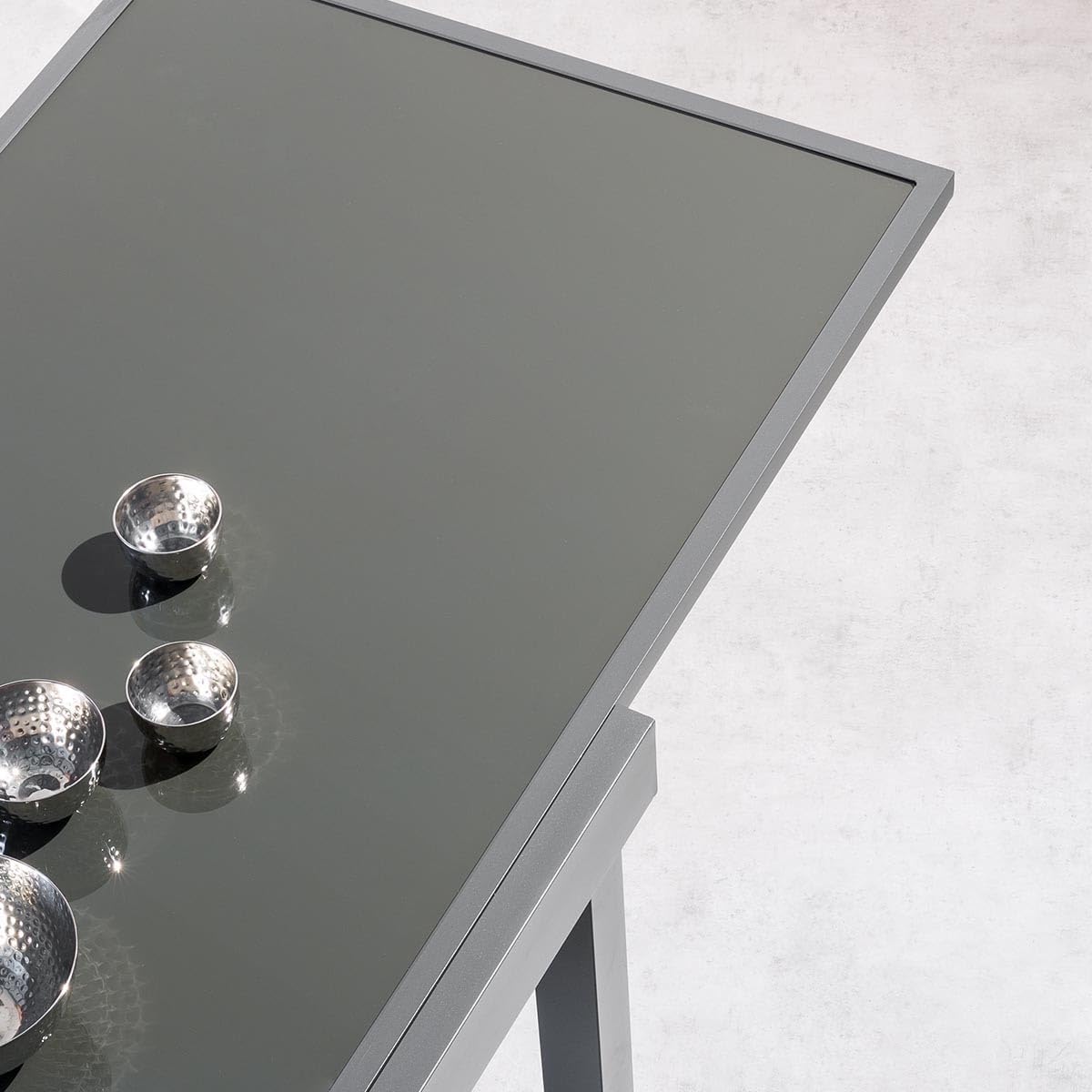 jardinite - Piazza extensible - 185/245x100 cm - aluminium verre trempé 10 places
