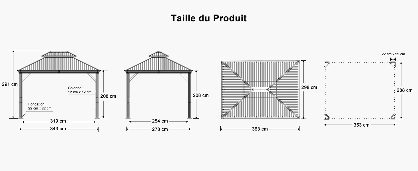 pergola aluminium polycarbonate tonnelle de jardin